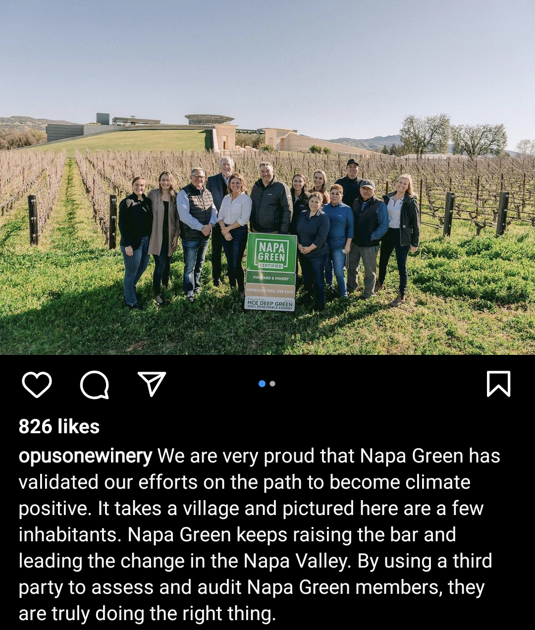 Opus One Social Media post